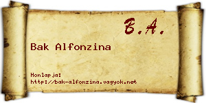 Bak Alfonzina névjegykártya